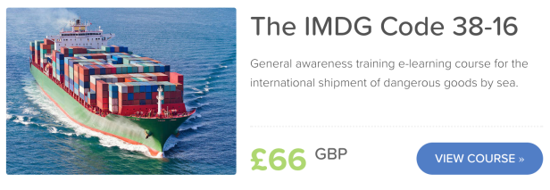 IMDG Code Online Awareness Training 38-16